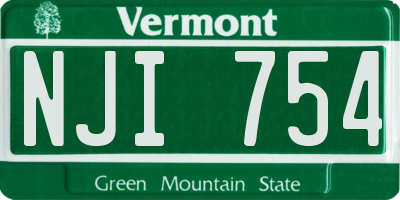 VT license plate NJI754