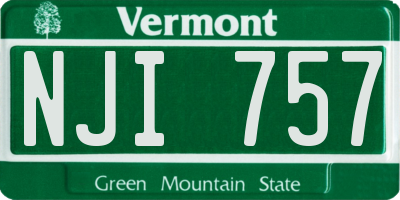 VT license plate NJI757
