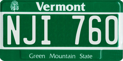 VT license plate NJI760