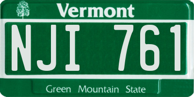 VT license plate NJI761