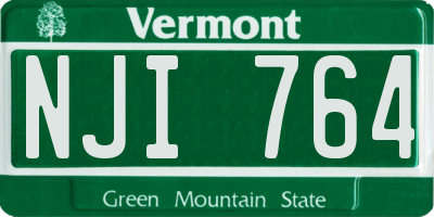 VT license plate NJI764
