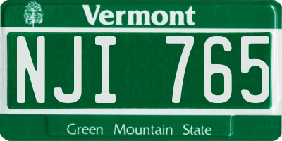 VT license plate NJI765
