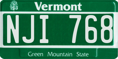 VT license plate NJI768