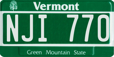 VT license plate NJI770