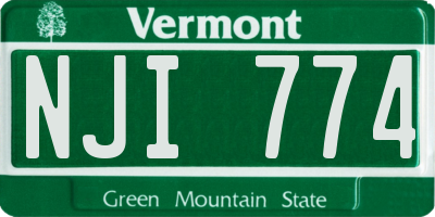 VT license plate NJI774