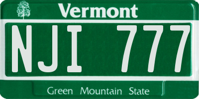 VT license plate NJI777