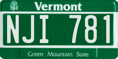 VT license plate NJI781