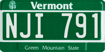 VT license plate NJI791