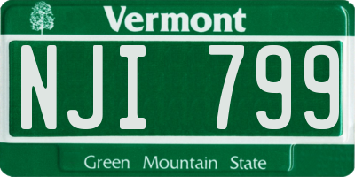 VT license plate NJI799