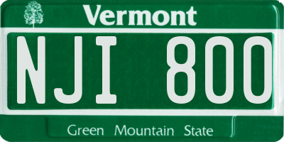 VT license plate NJI800