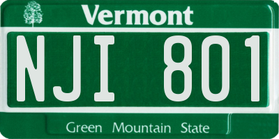 VT license plate NJI801