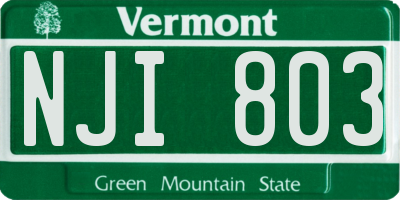 VT license plate NJI803