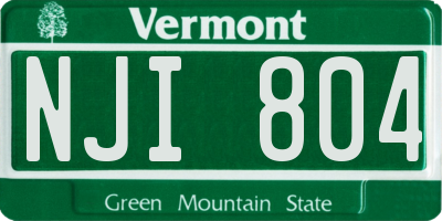 VT license plate NJI804