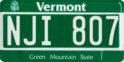 VT license plate NJI807