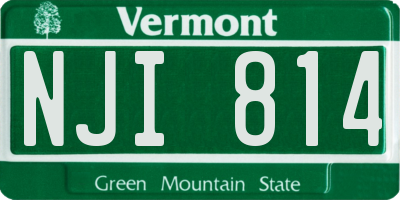 VT license plate NJI814