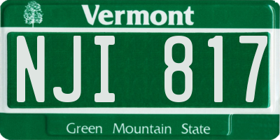 VT license plate NJI817