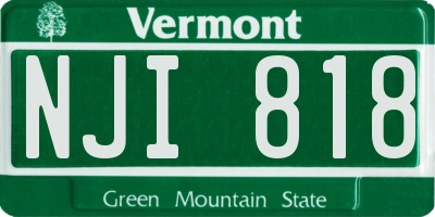 VT license plate NJI818