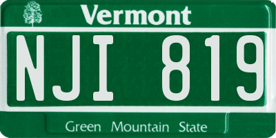 VT license plate NJI819