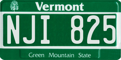 VT license plate NJI825