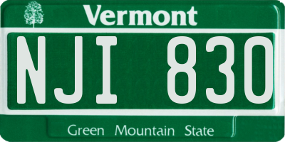 VT license plate NJI830
