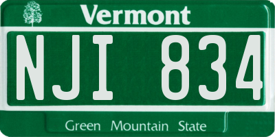 VT license plate NJI834