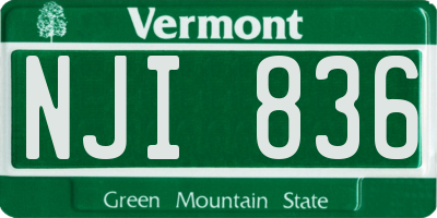 VT license plate NJI836