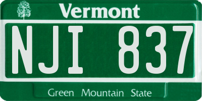 VT license plate NJI837