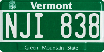 VT license plate NJI838