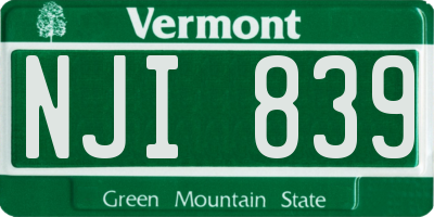 VT license plate NJI839