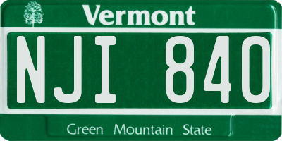 VT license plate NJI840