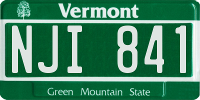 VT license plate NJI841