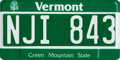 VT license plate NJI843