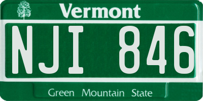 VT license plate NJI846
