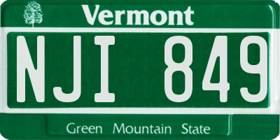 VT license plate NJI849