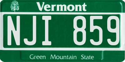 VT license plate NJI859