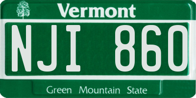 VT license plate NJI860