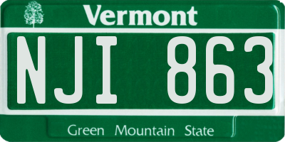 VT license plate NJI863