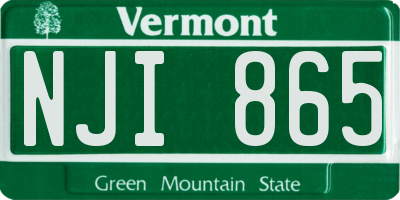 VT license plate NJI865