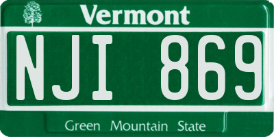 VT license plate NJI869