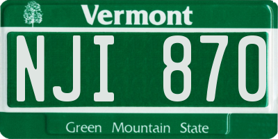 VT license plate NJI870
