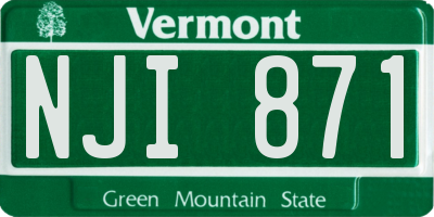 VT license plate NJI871
