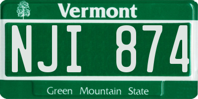 VT license plate NJI874