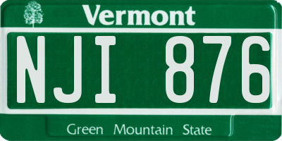 VT license plate NJI876