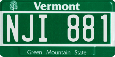 VT license plate NJI881