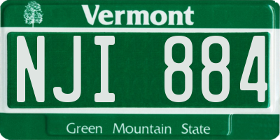VT license plate NJI884