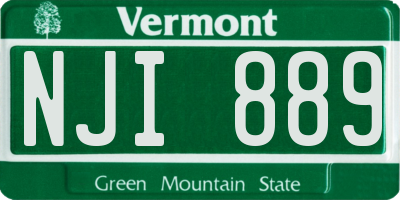 VT license plate NJI889