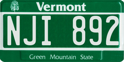 VT license plate NJI892
