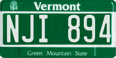 VT license plate NJI894