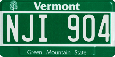 VT license plate NJI904