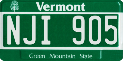 VT license plate NJI905